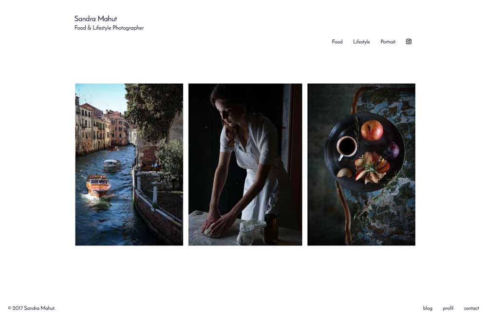 Ce projet présente la conception de l'identité graphique pour le site web de Sandra Mahut. Il s'inspire de l'épure des photos et des livres de l'artiste photographe culinaire. La recherche d'un cadre neutre pour trouver l'expression la plus juste, laissant les photos et leurs intentions s'exprimer elles-mêmes.